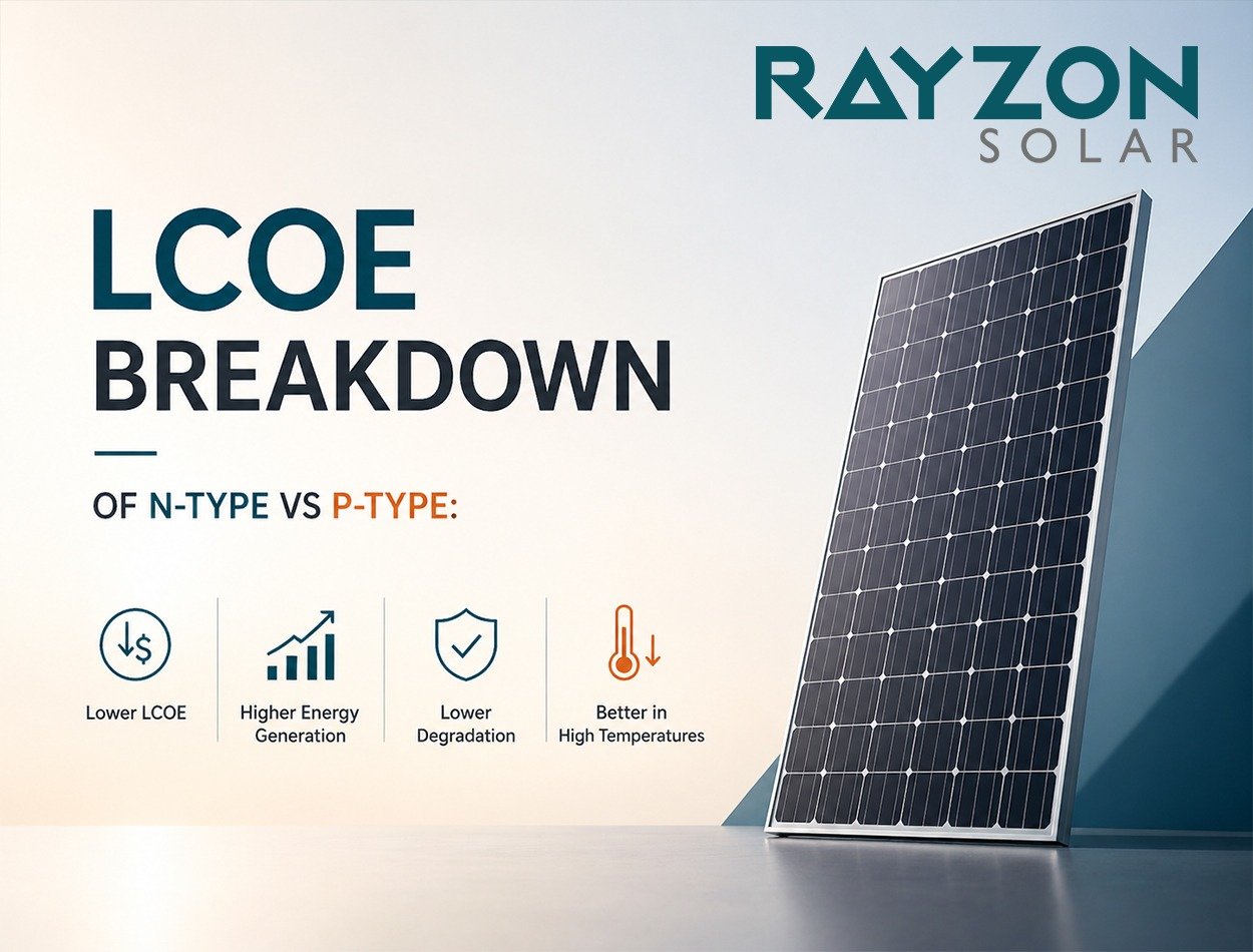 solar module efficiency over 25 years N-Type vs P-Type