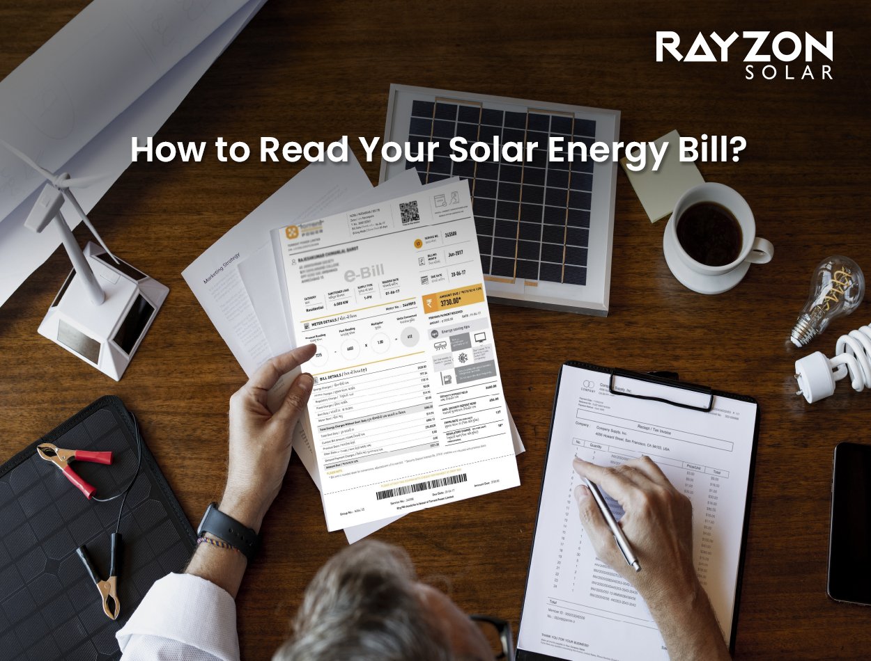 Customer reviewing solar energy bill with Rayzon Solar monitoring system for home installation