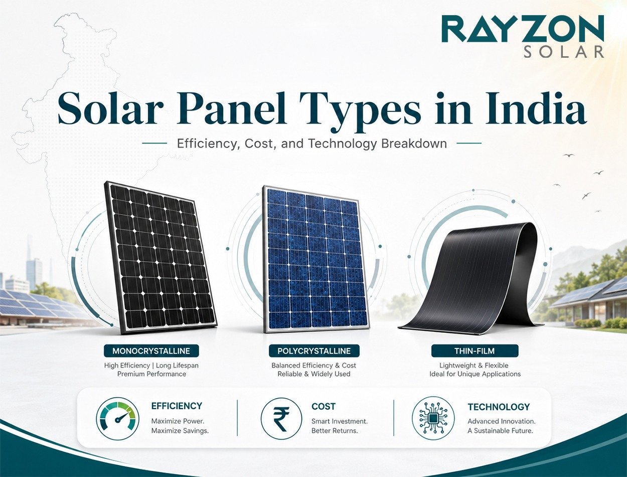 The Guide to Solar Panel Types in India: Efficiency, Cost, and Technology Breakdown